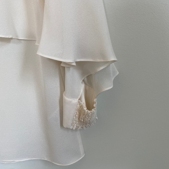 RACHEL ZOE Cream Ruffled Cut Out Blouse - Picture 14 of 14